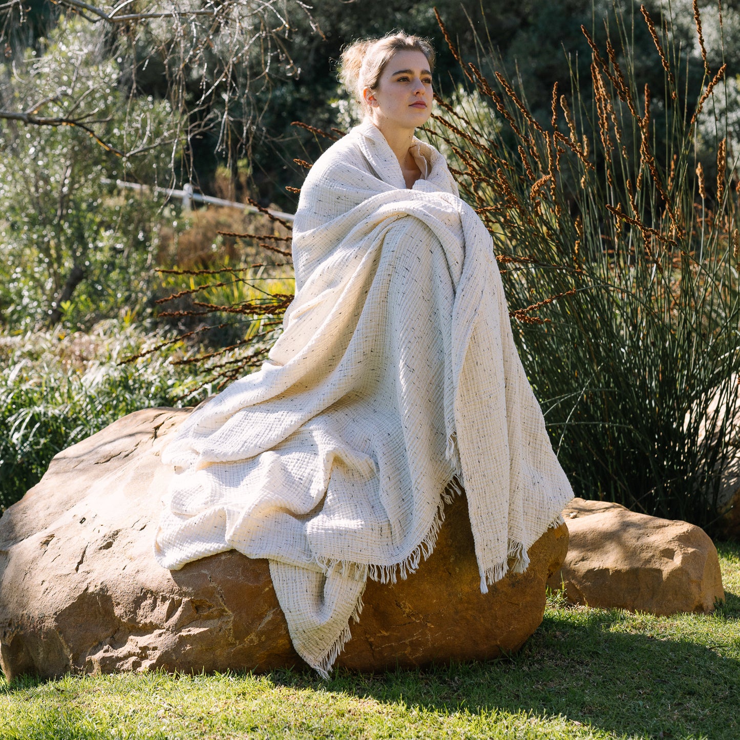 Charcoal Speckled Swaddle Blanket (large)