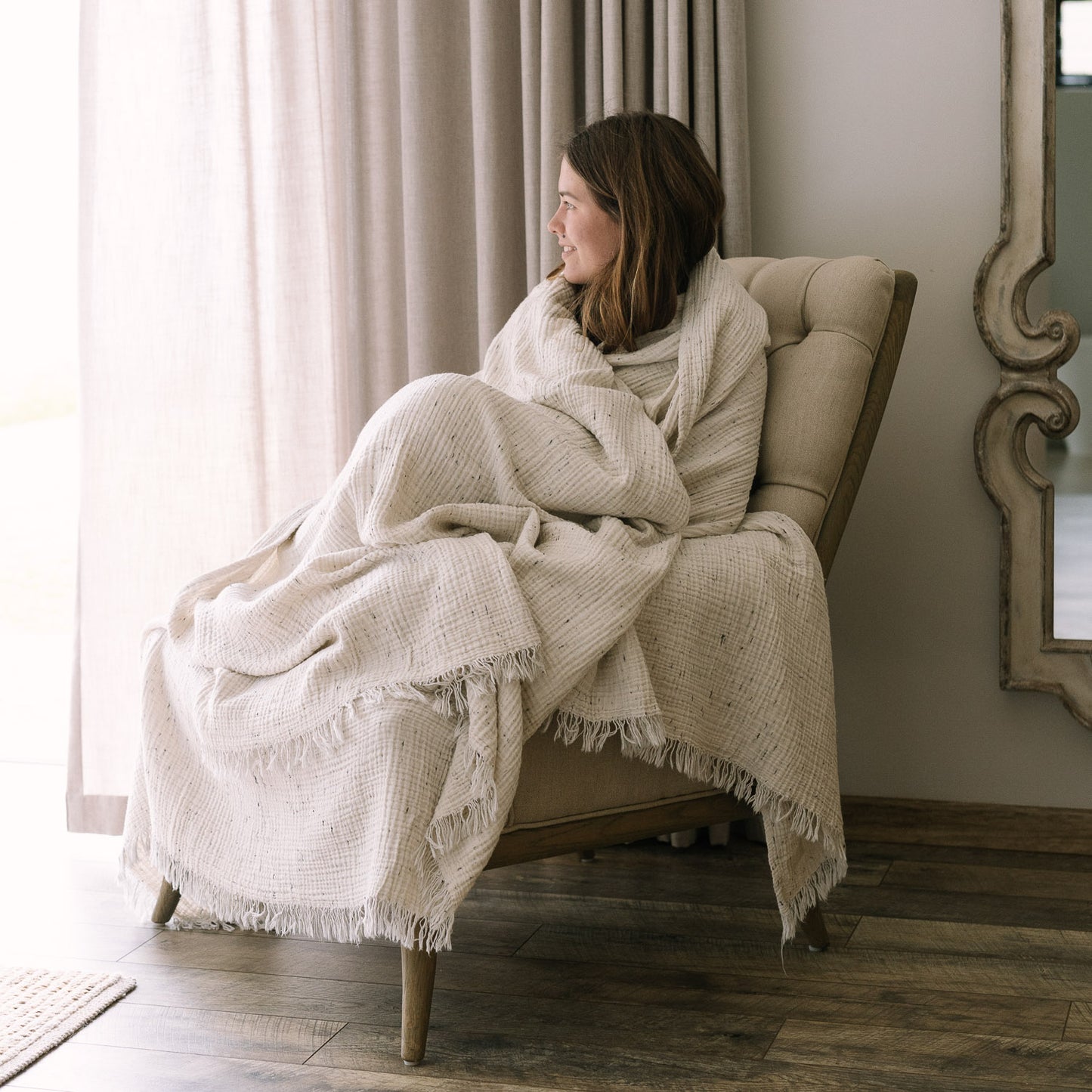 Charcoal Speckled Swaddle Blanket (large)