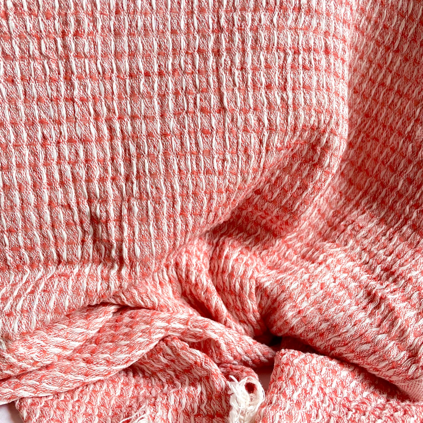 Maya Salmon Honeycomb Scarf