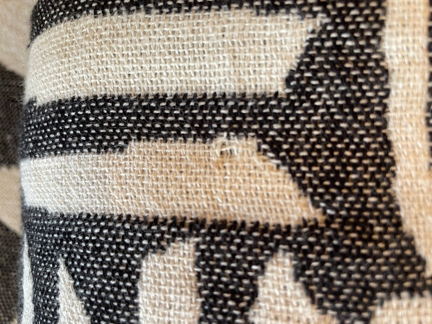 Black Aztec Blanket "Tiny Loom Inconsistency/Snag"