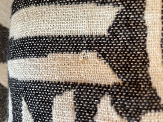 Black Aztec Blanket "Tiny Loom Inconsistency/Snag"