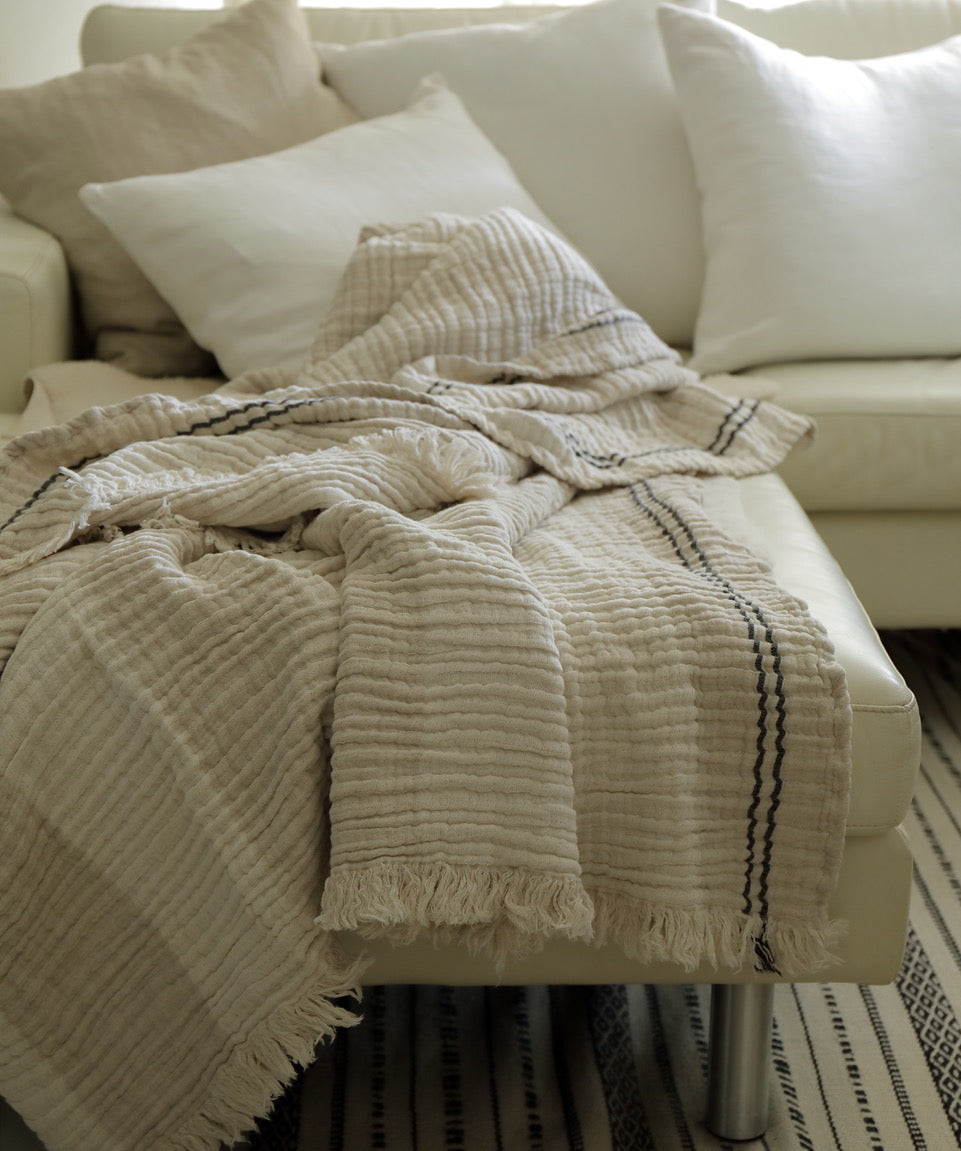Sofya Linen Blend Muslin Throw (King)