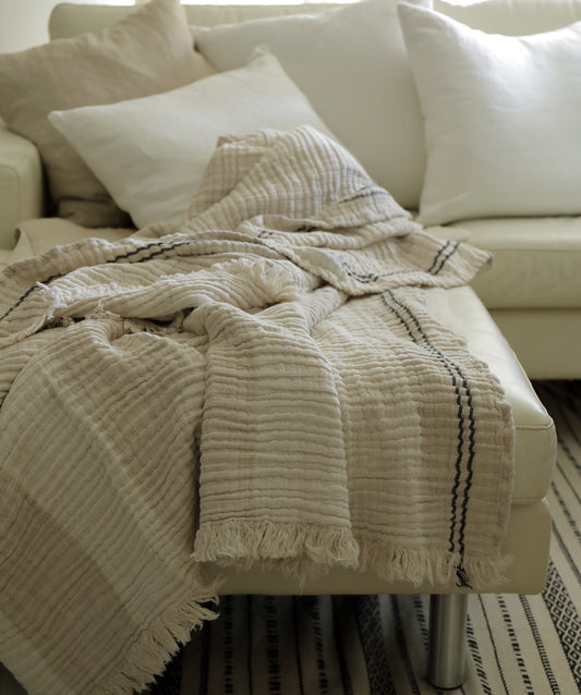 Sofya Linen Blend Muslin Throw (Single)