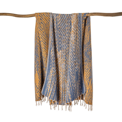 Dilara Navy & Caramel Turkish Towel