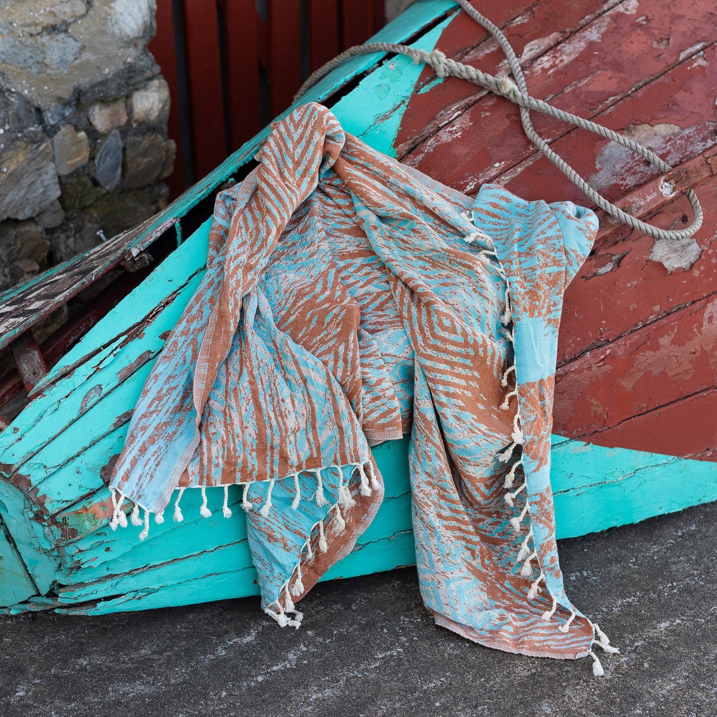 Dilara Terra Aqua Turkish Towel