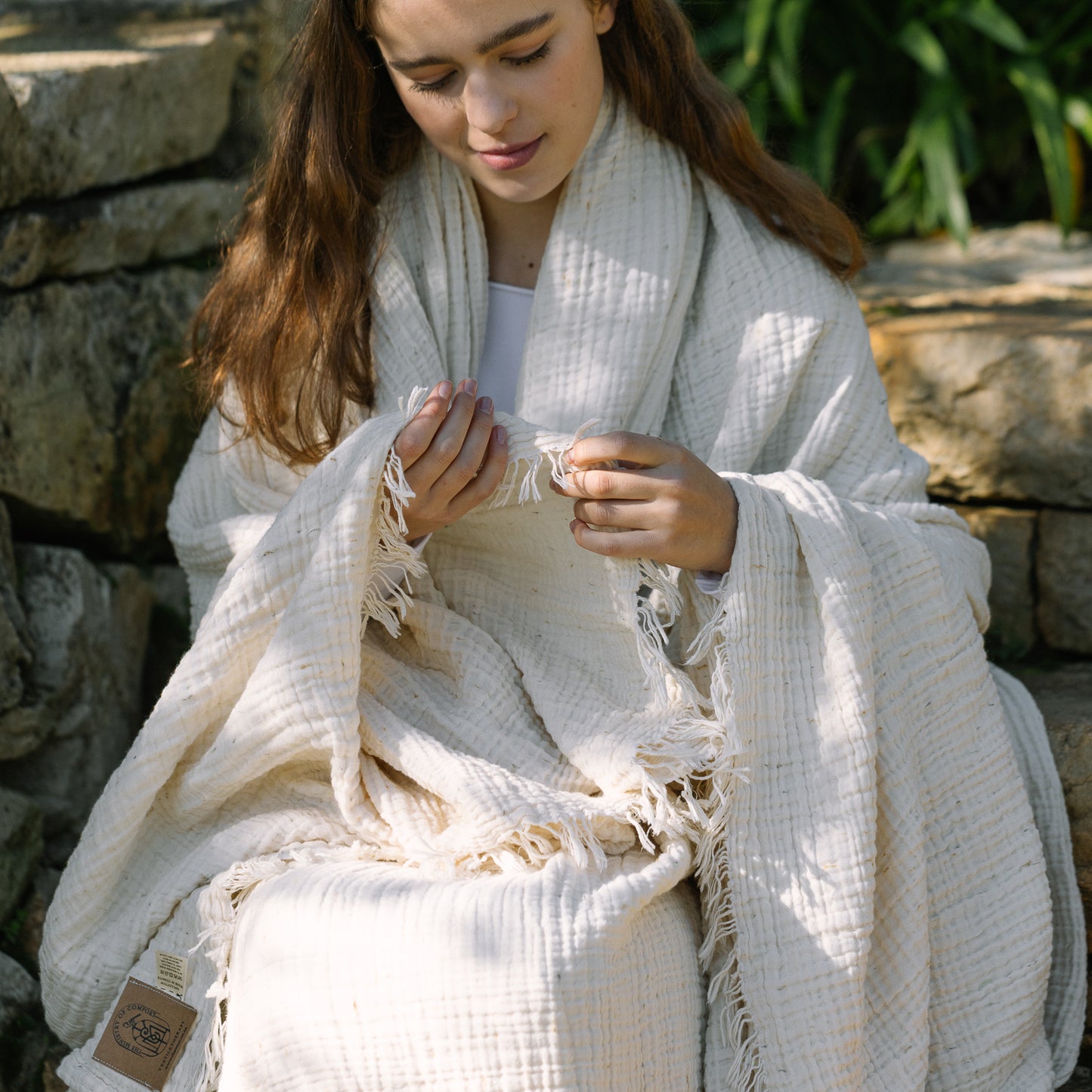 Terra Dappled Muslin Blanket