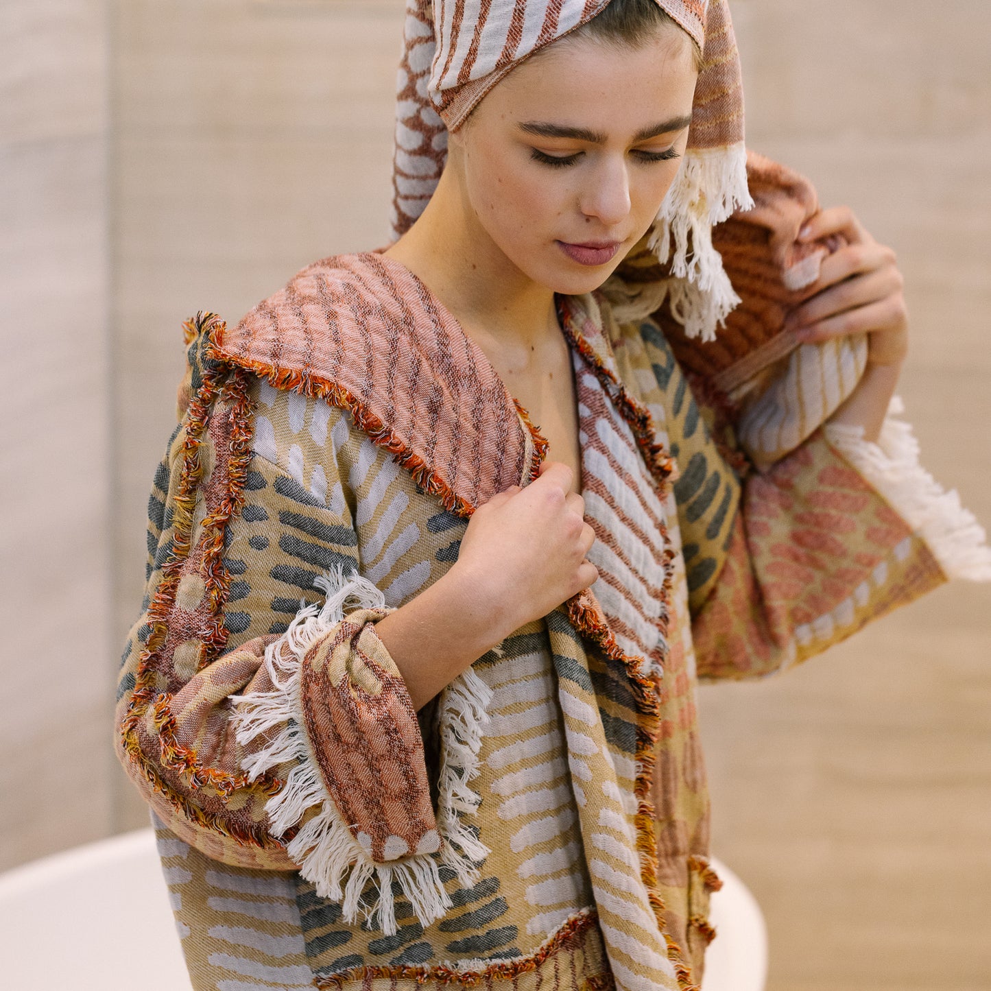 Adel Robe Gold & Red