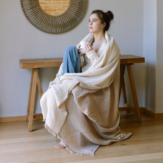 Beige Swaddle Blanket (large)