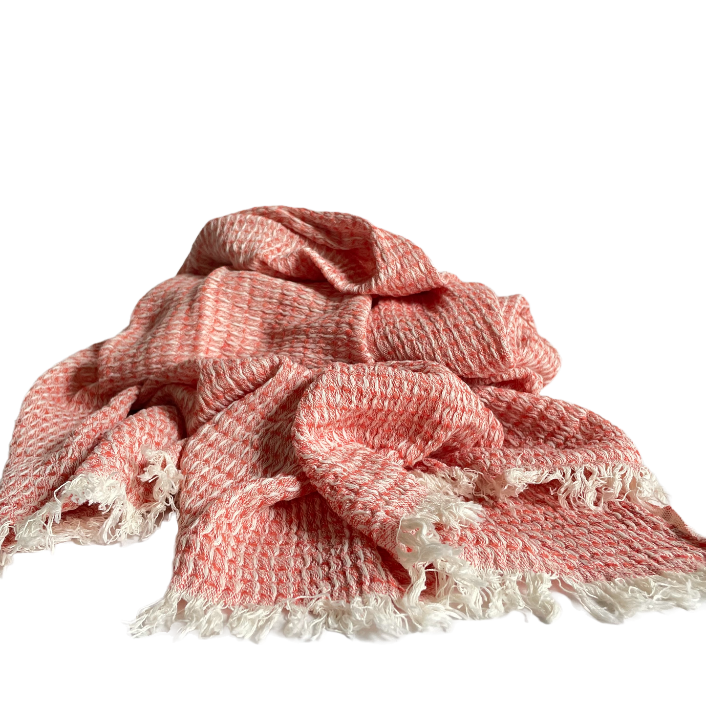 Maya Salmon Honeycomb Scarf