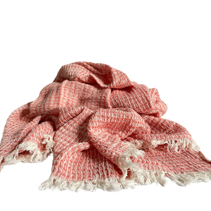 Maya Salmon Honeycomb Scarf