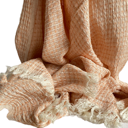 Maya Apricot Honeycomb Scarf