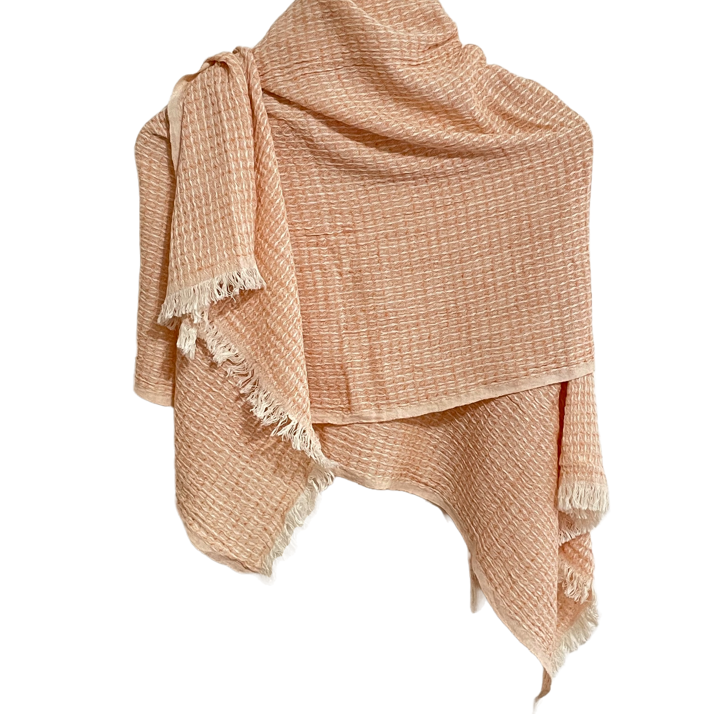 Maya Apricot Honeycomb Scarf