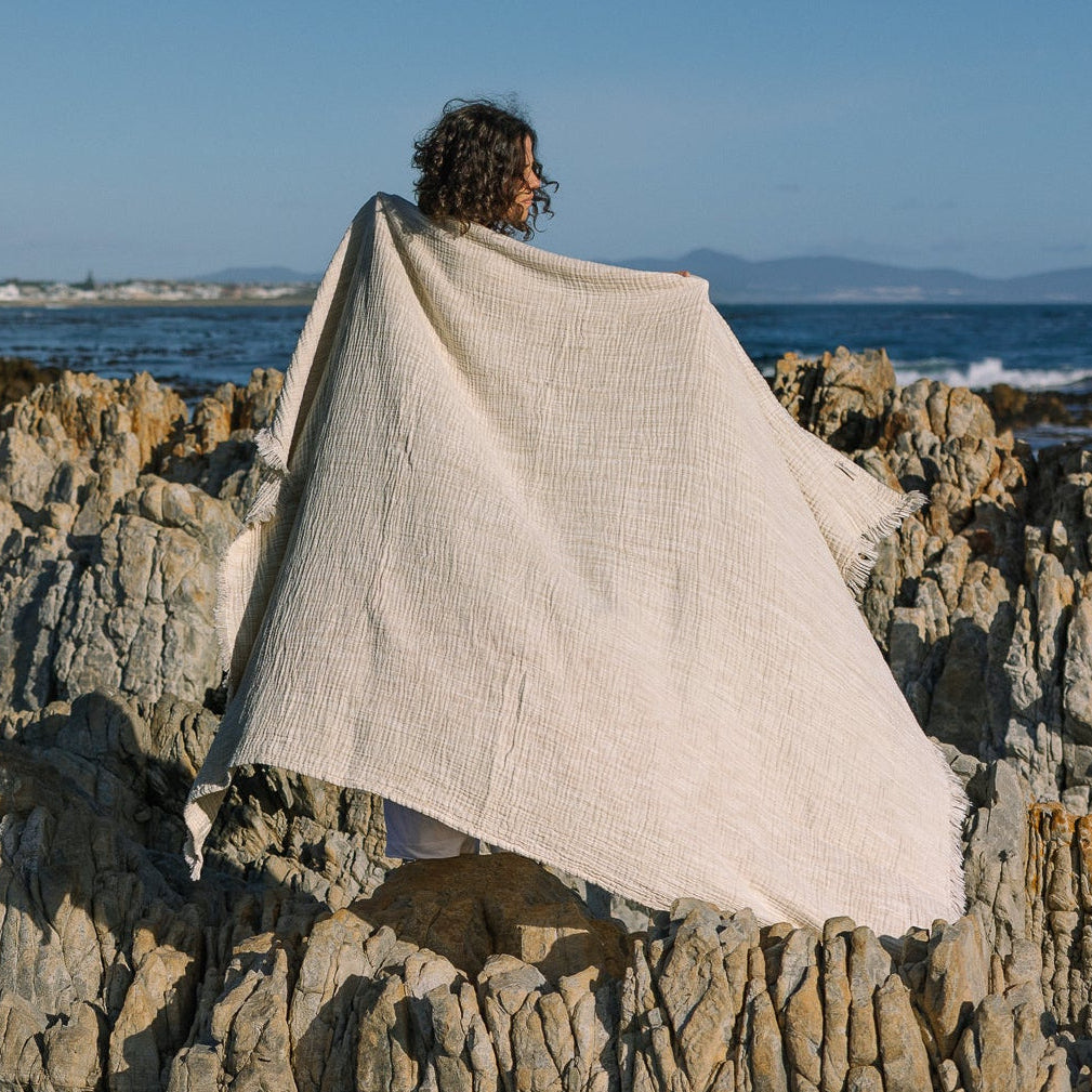 Patterned Beige Swaddle Blanket (Single)