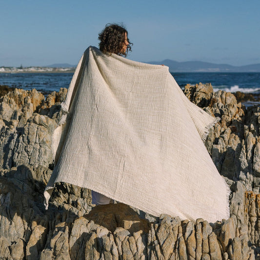 Patterned Beige Swaddle Blanket (Single)