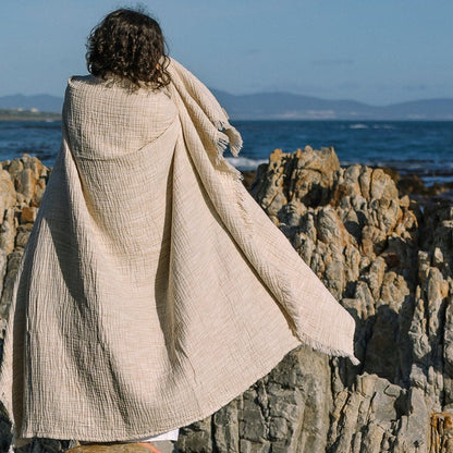 Patterned Beige Swaddle Blanket (King)