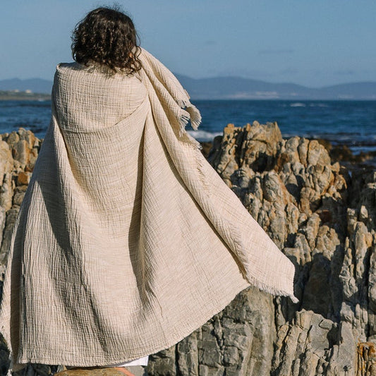 Patterned Beige Swaddle Blanket (King)