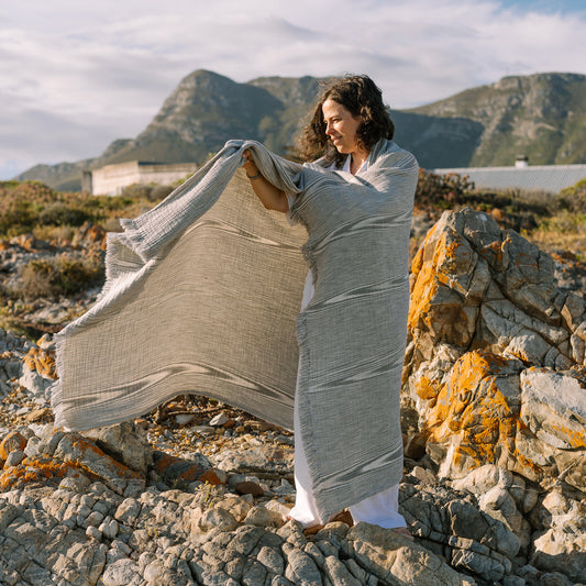 Patterned Grey Swaddle Blanket (Single)