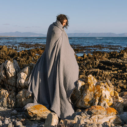 Grey Swaddle Blanket (King)