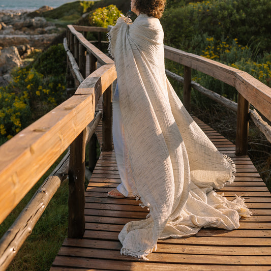 Charcoal Wisp Swaddle Blanket (King)