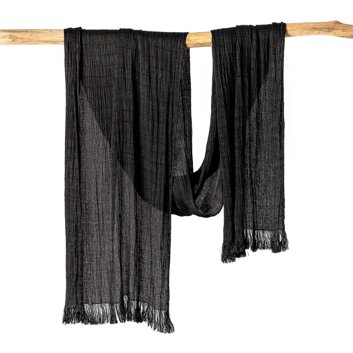 Melike Black Mulberry Silk Scarf