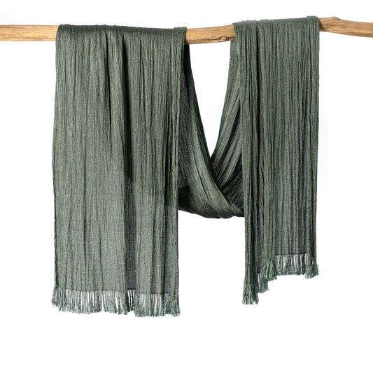 Melike Green Mulberry Silk Scarf