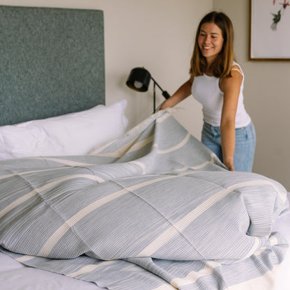 Blue Striped Lattice Blanket