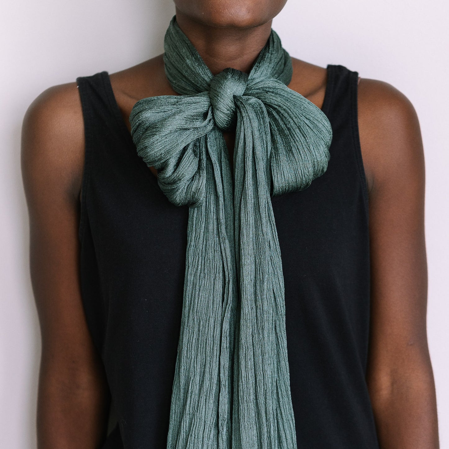 Melike Green Mulberry Silk Scarf