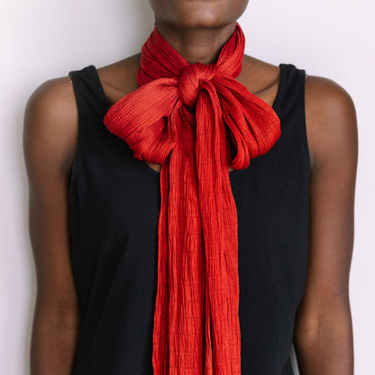 Melike Crimson Mulberry Silk Scarf