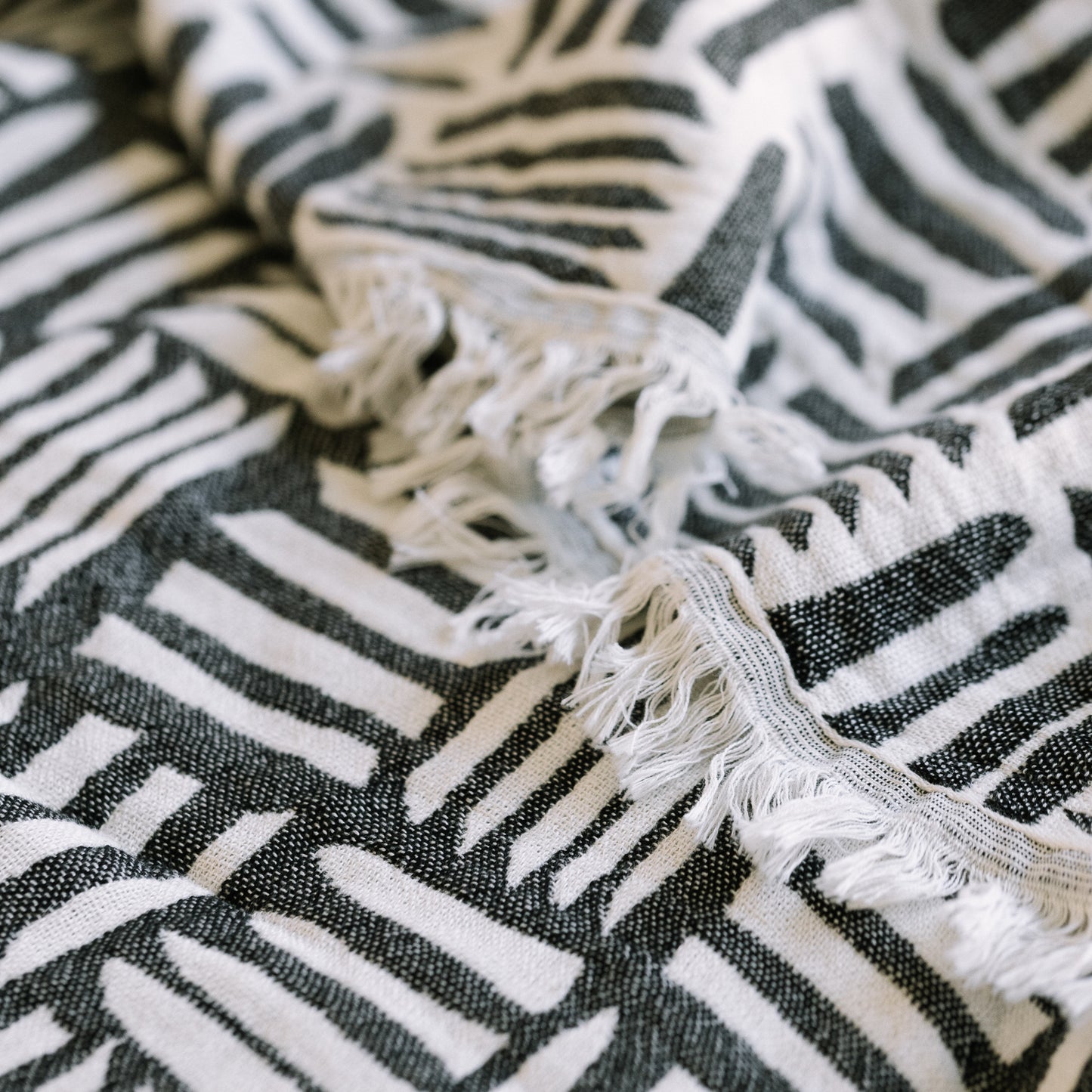 Charcoal Aztec Throw