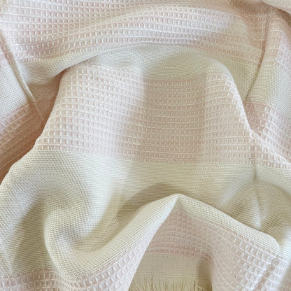 Pink Striped Lattice Blanket